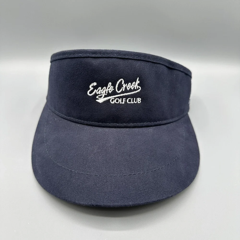 Adidas Eagle Creek Golf Club Visor Navy Blue Adjustable Stretch Cap Hat NWT